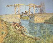 The Langlois Bridge at Arles with Women Washing (nn04) Vincent Van Gogh